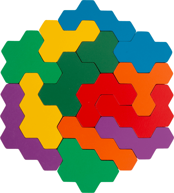 Jeu éducatif Puzzle en bois Hexagone