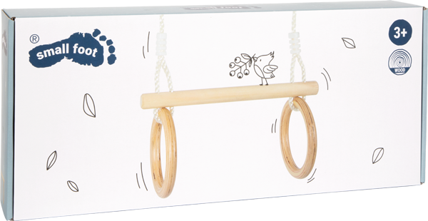 Wooden Trapeze with Gymnastic Rings