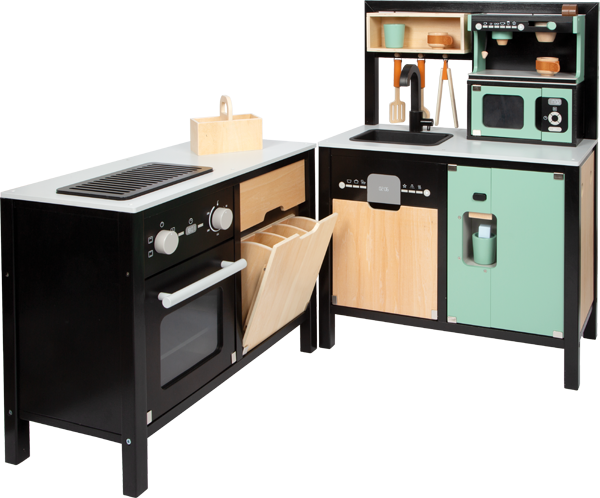 Cocina infantil industrial con isla