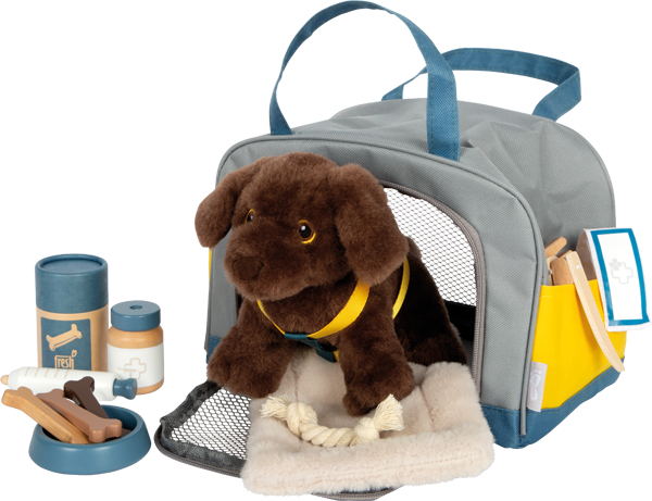 Dog with Carry Bag and Care Set