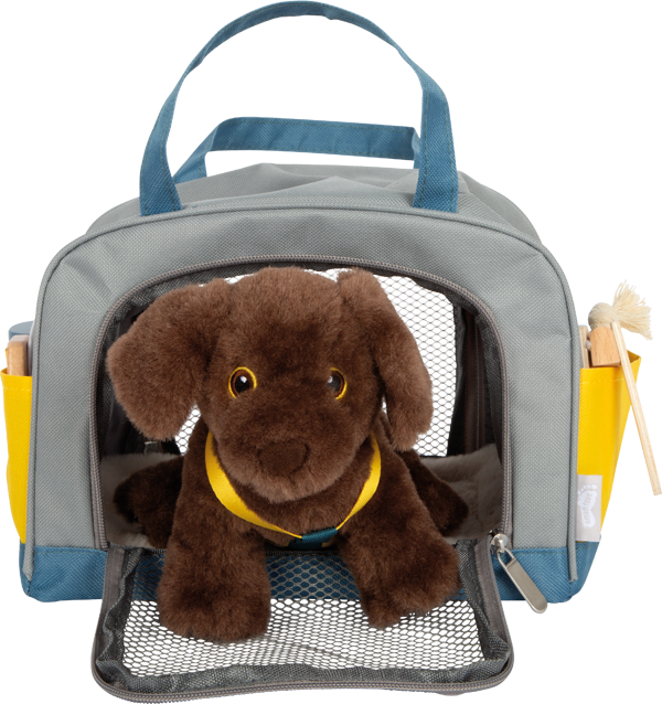 Dog with Carry Bag and Care Set