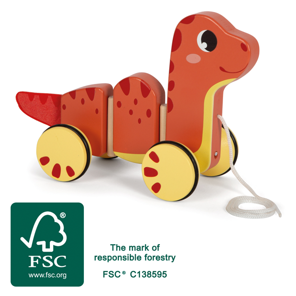 Dino-Ziehtier zum Spielen mit FSC®-Logo