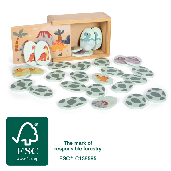 Dinosaurier-Memo mit FSC®-Logo