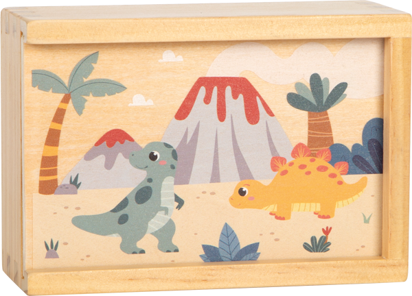 Holz-Kiste für Kinder mit Dinosauriern