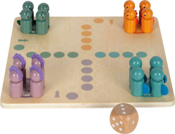 Ludo-Brettspiel für Kinder mit Dinosauriern