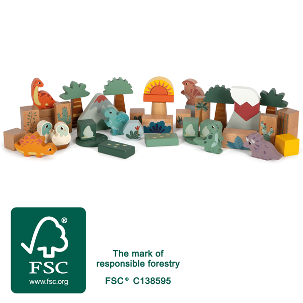 Blocs de construction en bois « Dino »