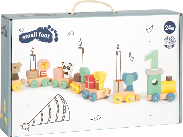 Train d'anniversaire avec animaux