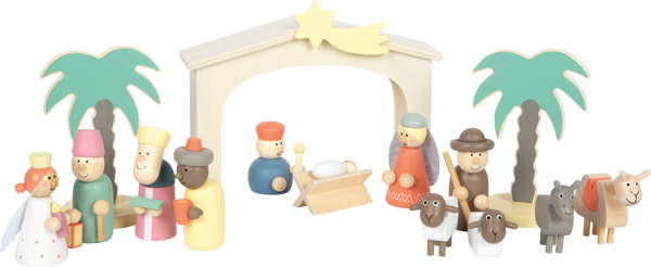 Set da gioco Presepe in legno Storia del Natale