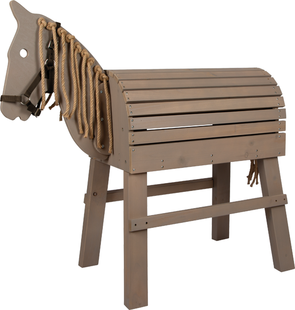 Cavallo di legno grigio