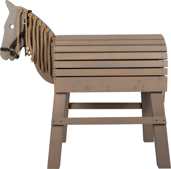 Cavallo di legno grigio