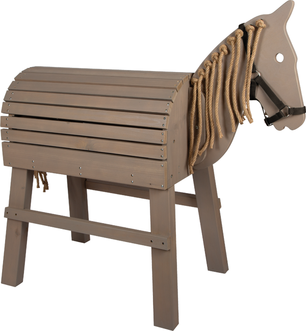 Cavallo di legno grigio