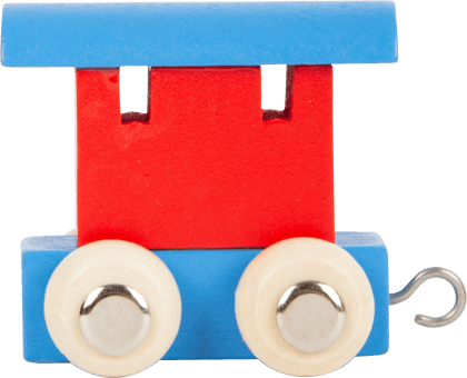 Train de lettres Wagon, rouge & bleu