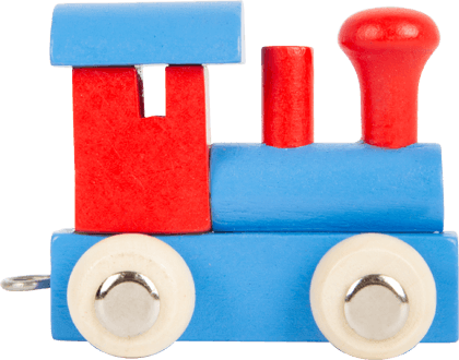 Train de lettres Locomotive, rouge & bleu