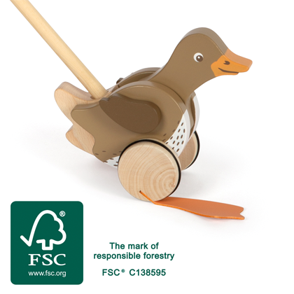 Schiebetier-Ente zum Spielen mit FSC®-Logo