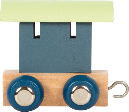 Letters Train Polar Train Car birch & slate blue