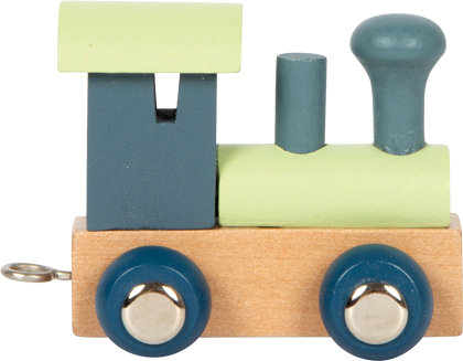 Letters Train Polar Train Engine birch & slate blue