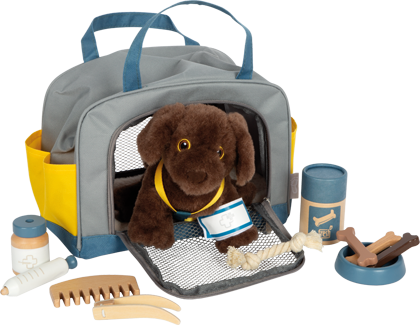 Dog with Carry Bag and Care Set