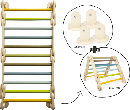 Sprossenwand-Set mit Wandhalterung und Kletterdreieck