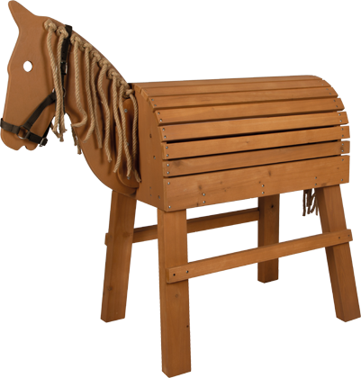 Cavallo di legno marrone