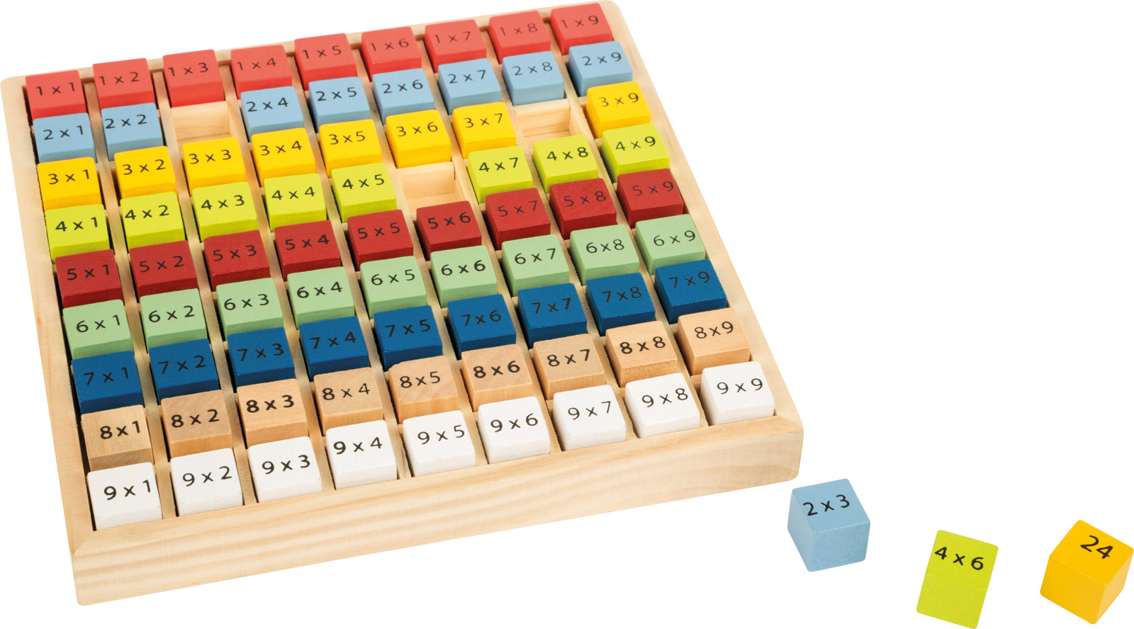 Jeu des tables de multiplication en bois FSC® - multicolore, Jouet