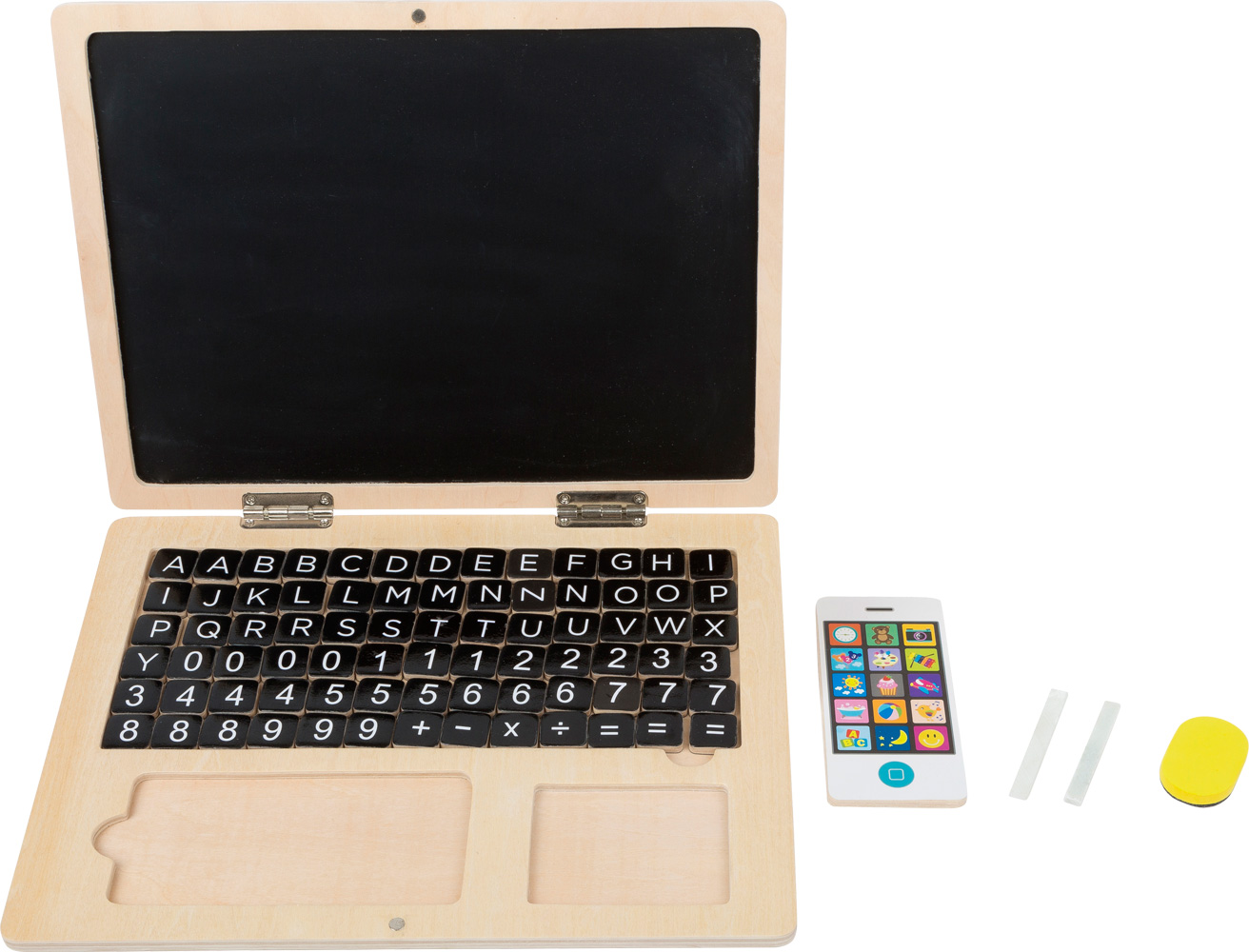 | Holz-Laptop small mit Holzspielzeug Magnet-Tafel foot