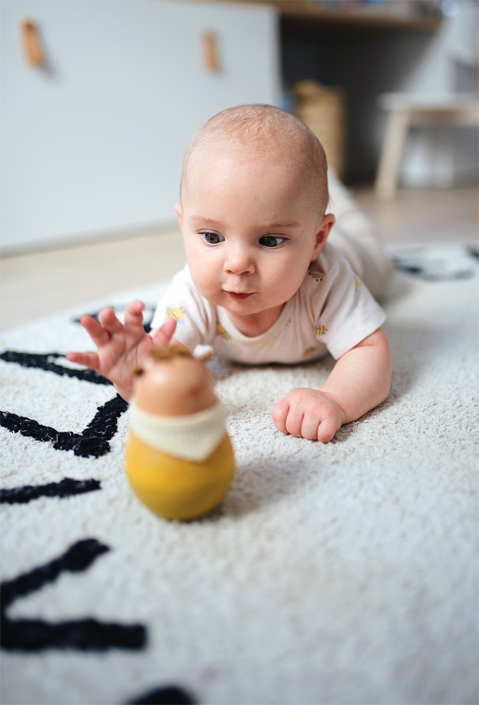 Baby Spielzeug - Stehauffigur / Wackelfigur Ente die klingelt in