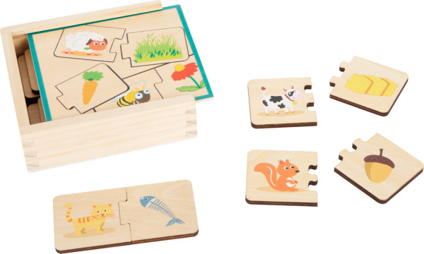 Lernspiel Holzpuzzle Tiere füttern 